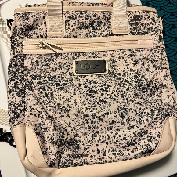 Lolë Mini Lily bag, pink/black leopard print, convertable - Picture 1 of 3